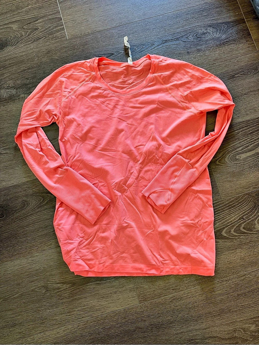 Lululemon Swiftly Tech Long Sleeve Shirt Pink/Orange